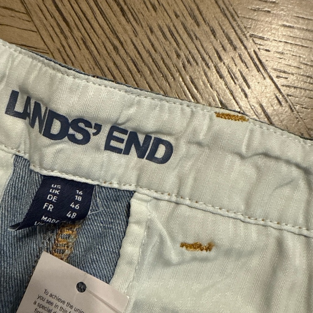 Lands' End - Women's Mid Rise Denim Wide Leg Ankle Size 16 - Picture 4 of 4